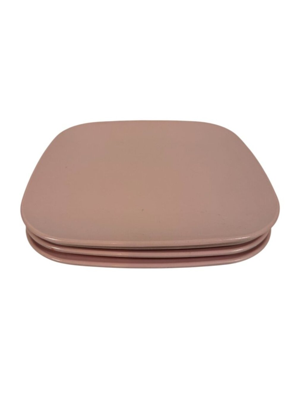 4 Brookpark Modern Design Square Pink Melamine Plates 9.5-Inch Dinnerware MCM